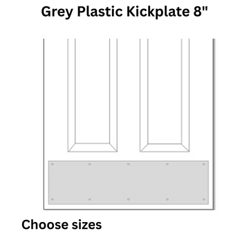 Brass Accents Grey Plastic Kickplate 8" - Choose Size